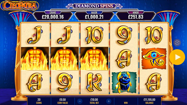 Cleopatra Diamond Spins Slots SpinGenie