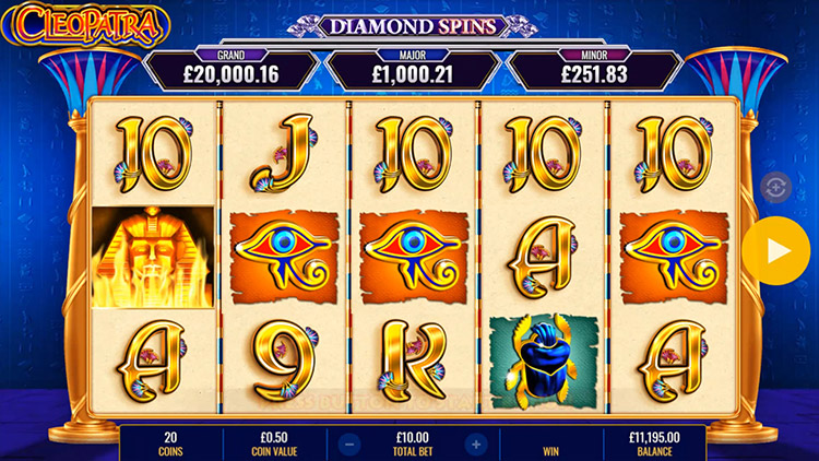 Cleopatra Diamond Spins Slots SpinGenie