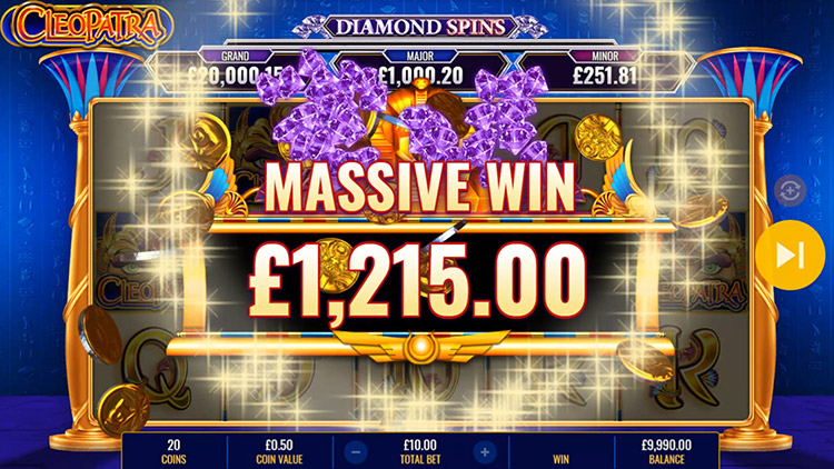 Cleopatra Diamond Spins Slots SpinGenie