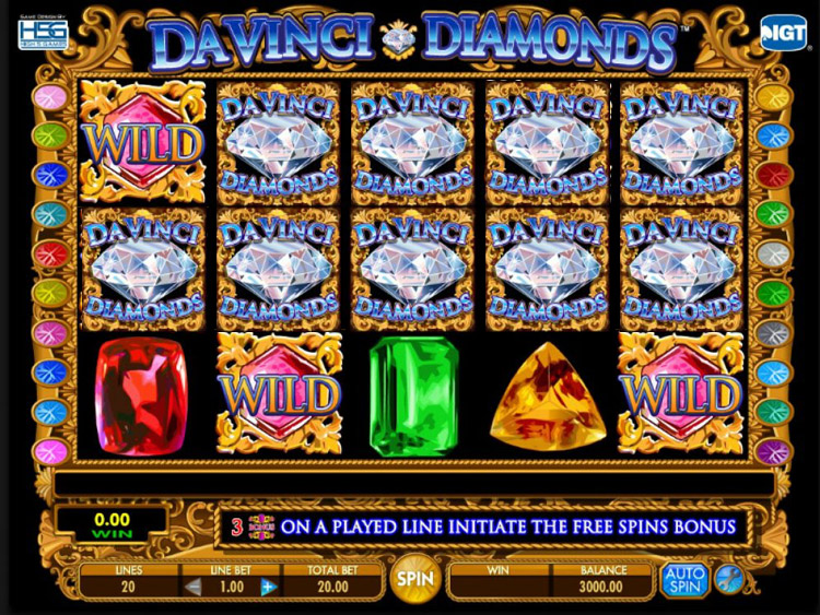 Da Vinci Diamonds Slots SpinGenie