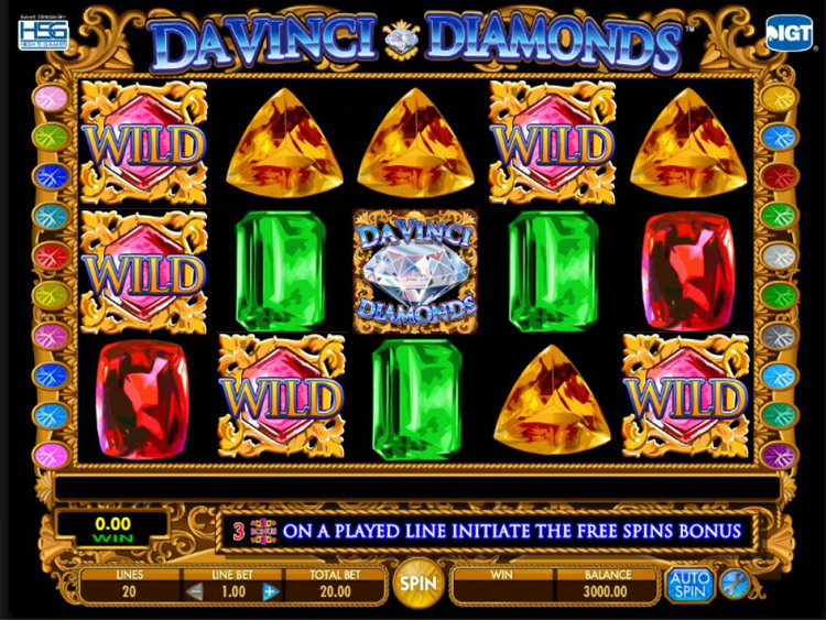 Da Vinci Diamonds Slots SpinGenie