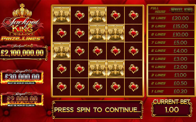 Jackpot King Prize Lines Slots SpinGenie