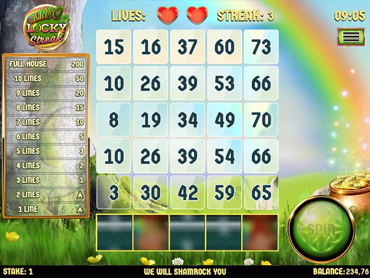 Slingo Lucky Streak SpinGenie