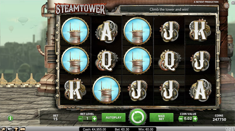 Steam Tower Slots SpinGenie