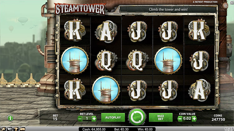 Steam Tower Slots SpinGenie