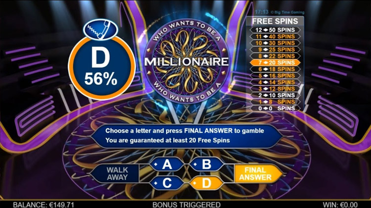 Who Wants to be a Millionaire Slots SpinGenie